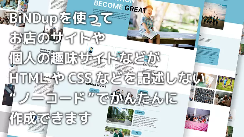 BiNDupで制作したWebサイトのイメージ